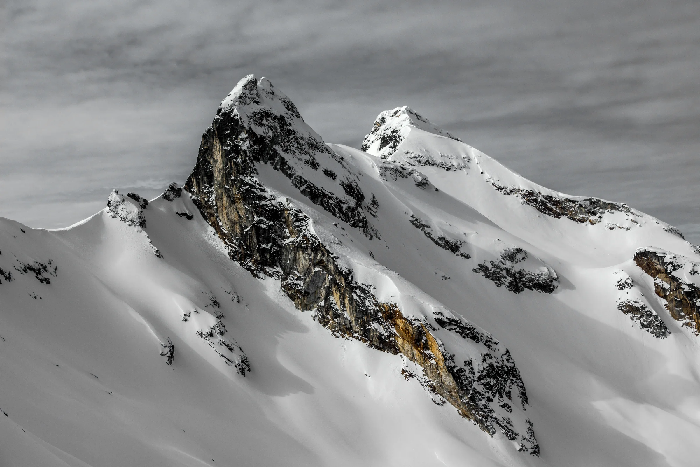 Snow-capped peaks in the heli-skiing tenure