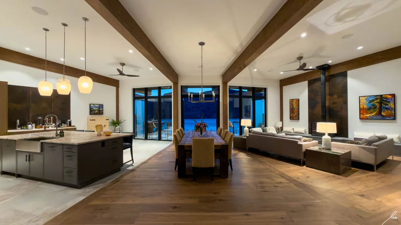 Estate Villa shared living and dining area